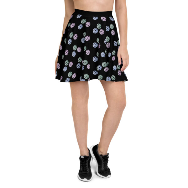 Black Pickleball Skirt with Pickleball Pattern